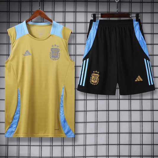 Argentina 2024-2025 tanktop trainings set gold